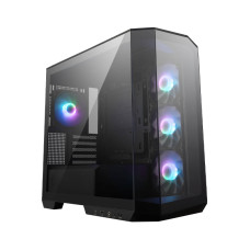 MSI MAG PANO 100R PZ - Premium Mid-Tower Gaming PC Case - Tempered Glass Side Panel - ARGB 120mm Fans - Liquid Cooling Support up to 360mm Radiator - Black Color Case